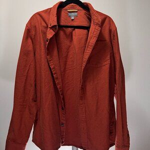 L.L.Bean Signature Men's Donegal Woven Shirt Rust Orange Slim L Tall